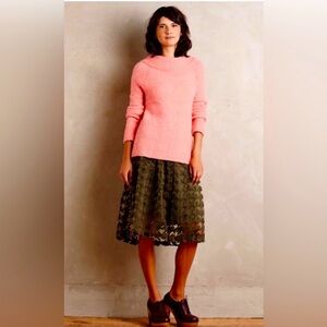 NEW! Anthropologie Moth Boucle Mock Neck Sweater Wool Alpaca Blend Pink XS